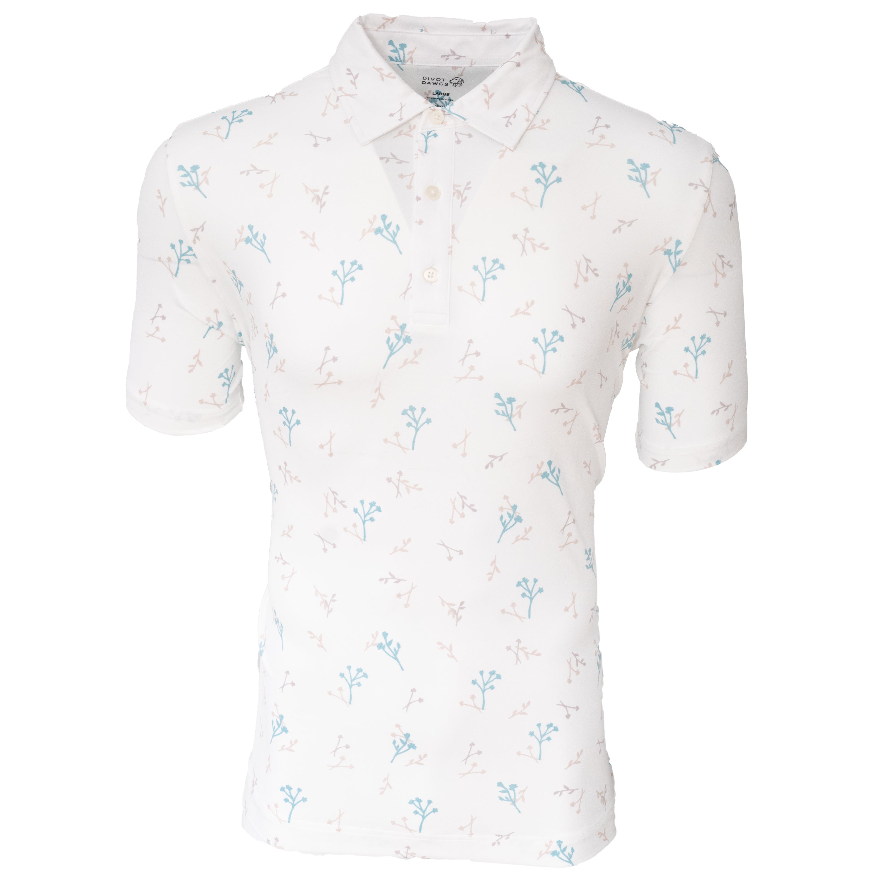 MULLIGAN POLO/WH ホワイト Mulligan Meadows Men's Golf Polo | Divot Dawgs Golf
